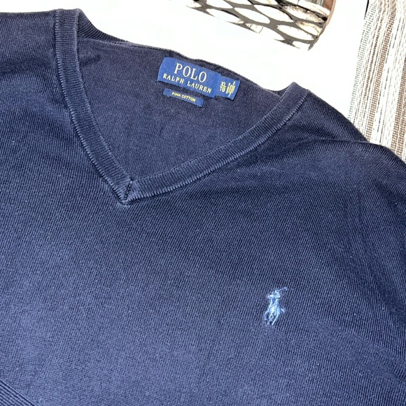Polo Ralph Lauren - Pima Cotton - V-Neck Sweater - Picture 2 of 3